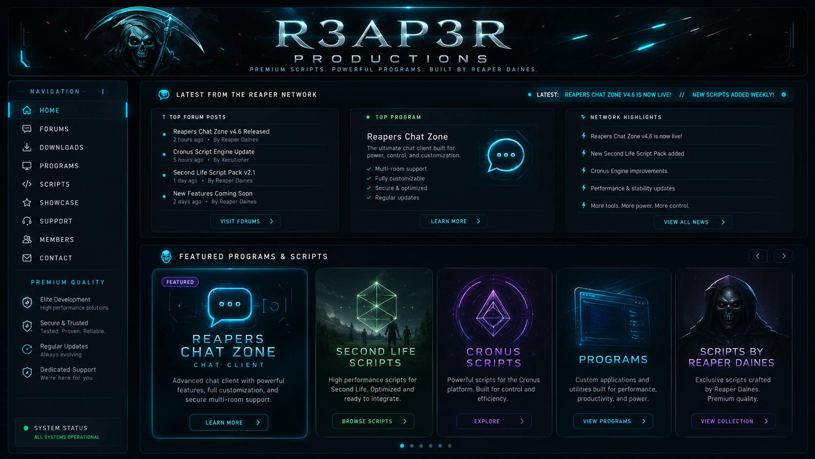 R3ap3r Productions homepage