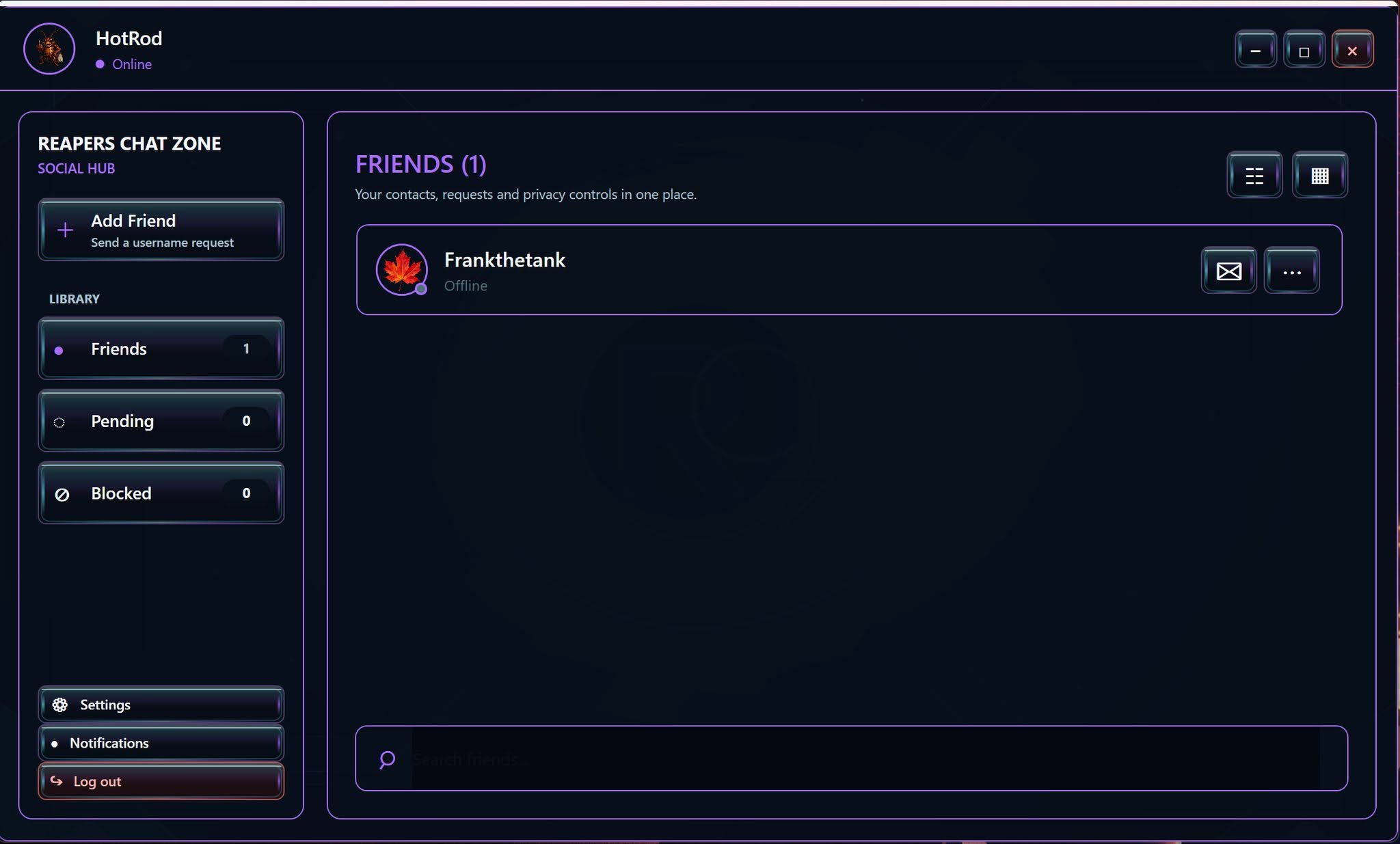 Reapers Chat Zone client screenshot 1