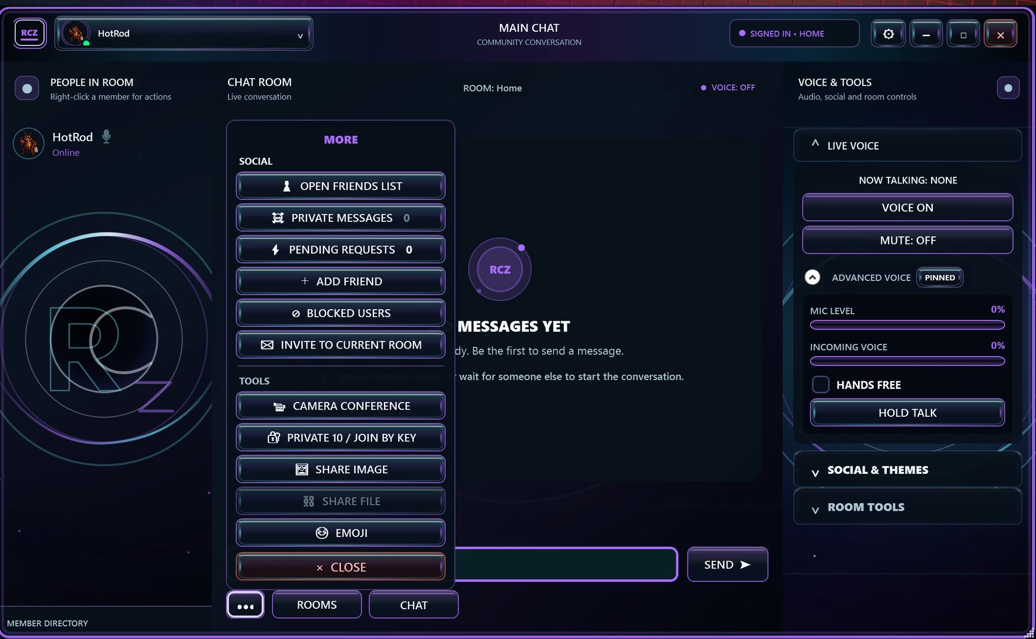 Reapers Chat Zone client screenshot 2