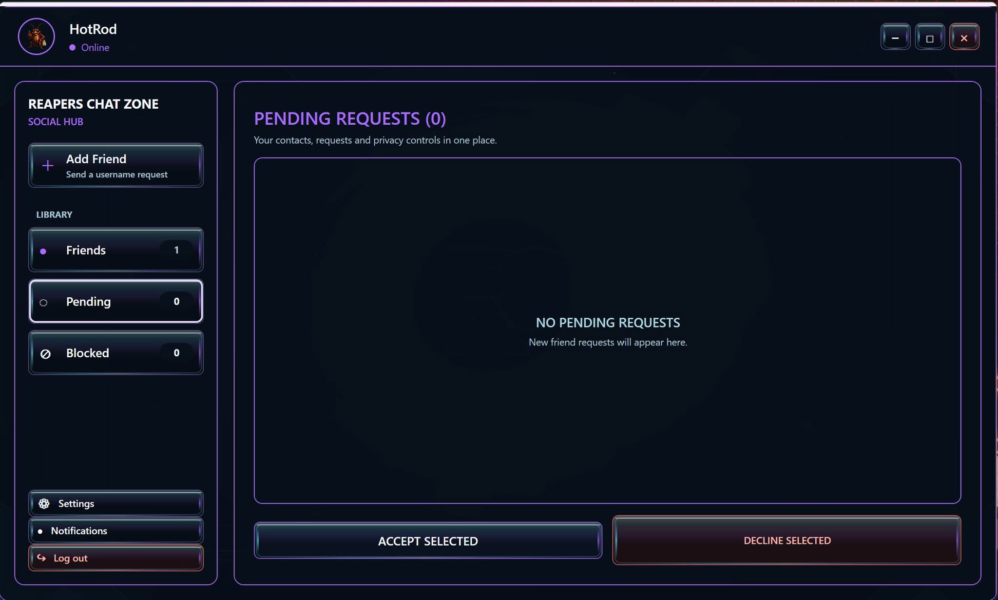 Reapers Chat Zone client screenshot 4