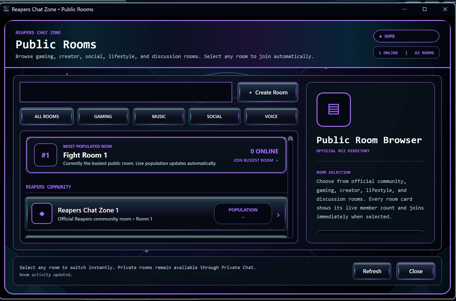 Reapers Chat Zone client screenshot 12